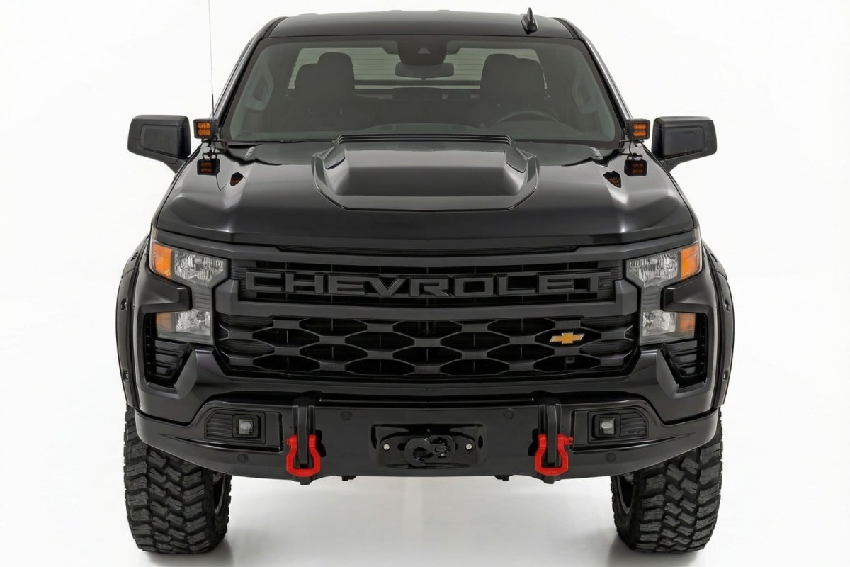 Chevy Silverado 1500 Bumper - Front - Rough Country - FXS - Mosaic Black - '23-'26